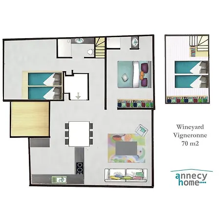 Vigneronne 70m2 A 500m Du Lac Apartment *